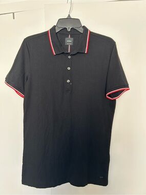 Strellson Black Polo with Red and White Trim